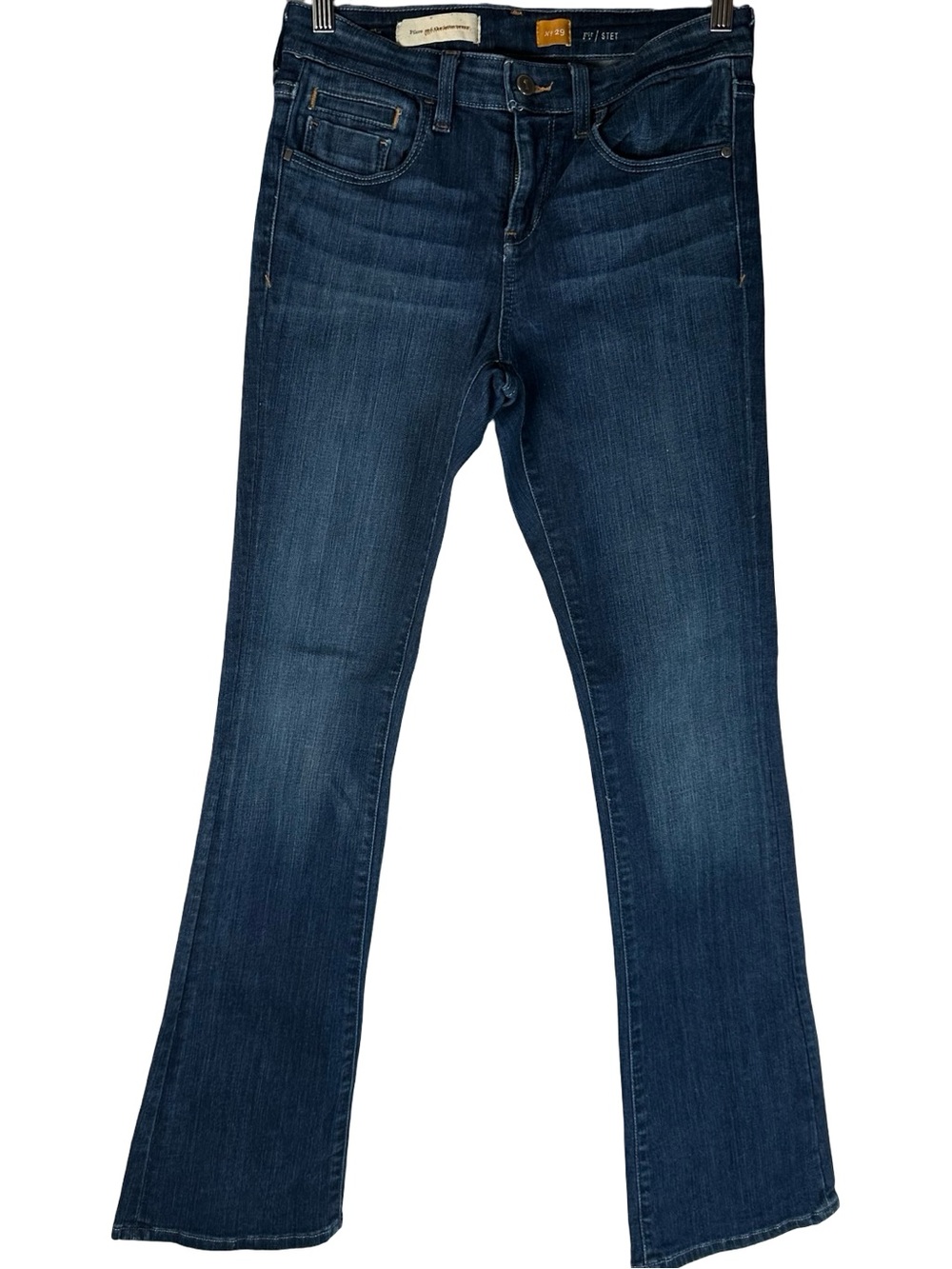 Anthropologie Pilcro Fit Stet Boot Cut Mid Rise Denim Blue Jeans Women’s Size 29